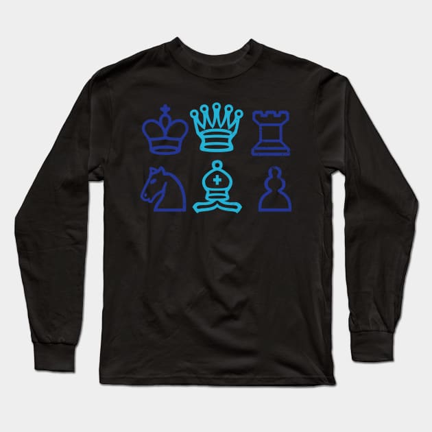 Chess Board Shirt | Vintage Retro Gift Long Sleeve T-Shirt by Gawkclothing